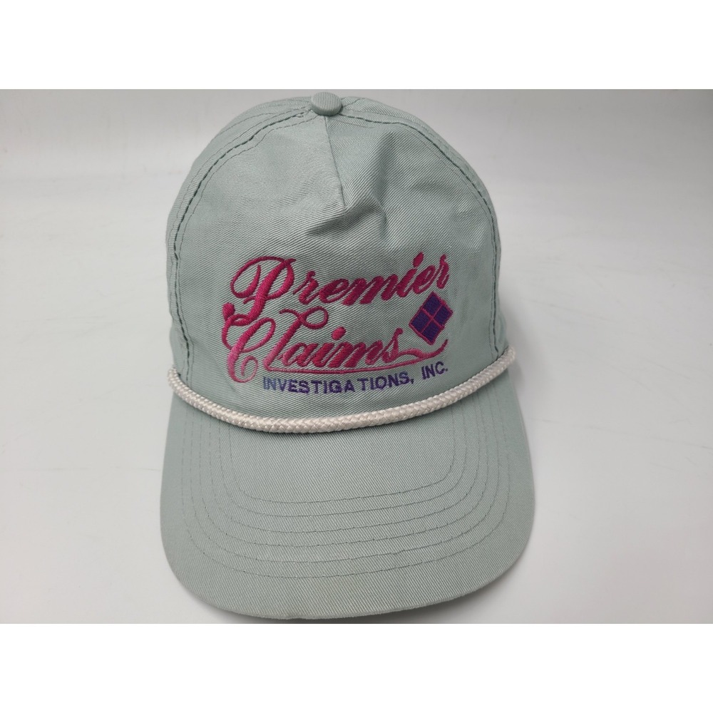 Vintage Premier Claims Investigations Inc Rope Snapback Hat Cap Insurance Gray